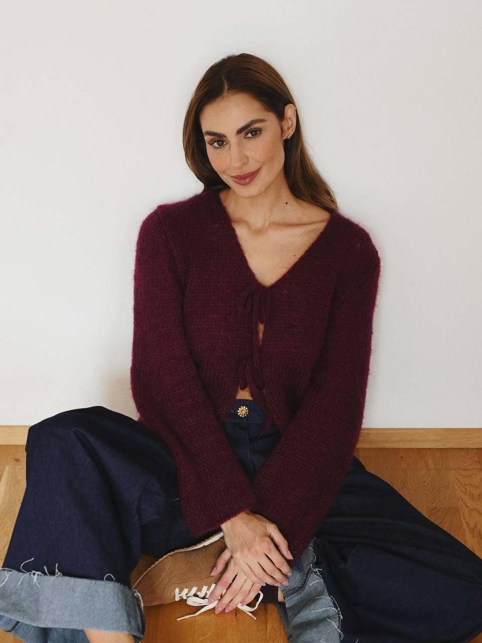 Handmade Mohair Knit Cardigan: Cozy Lightweight Sweater