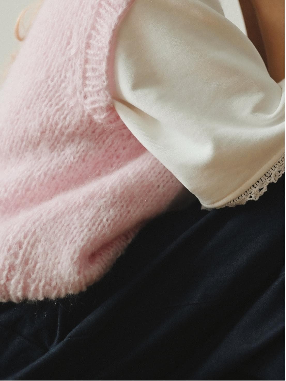 Hand-knitted Mohair Yellow Vest: Women's Cozy Knitwear