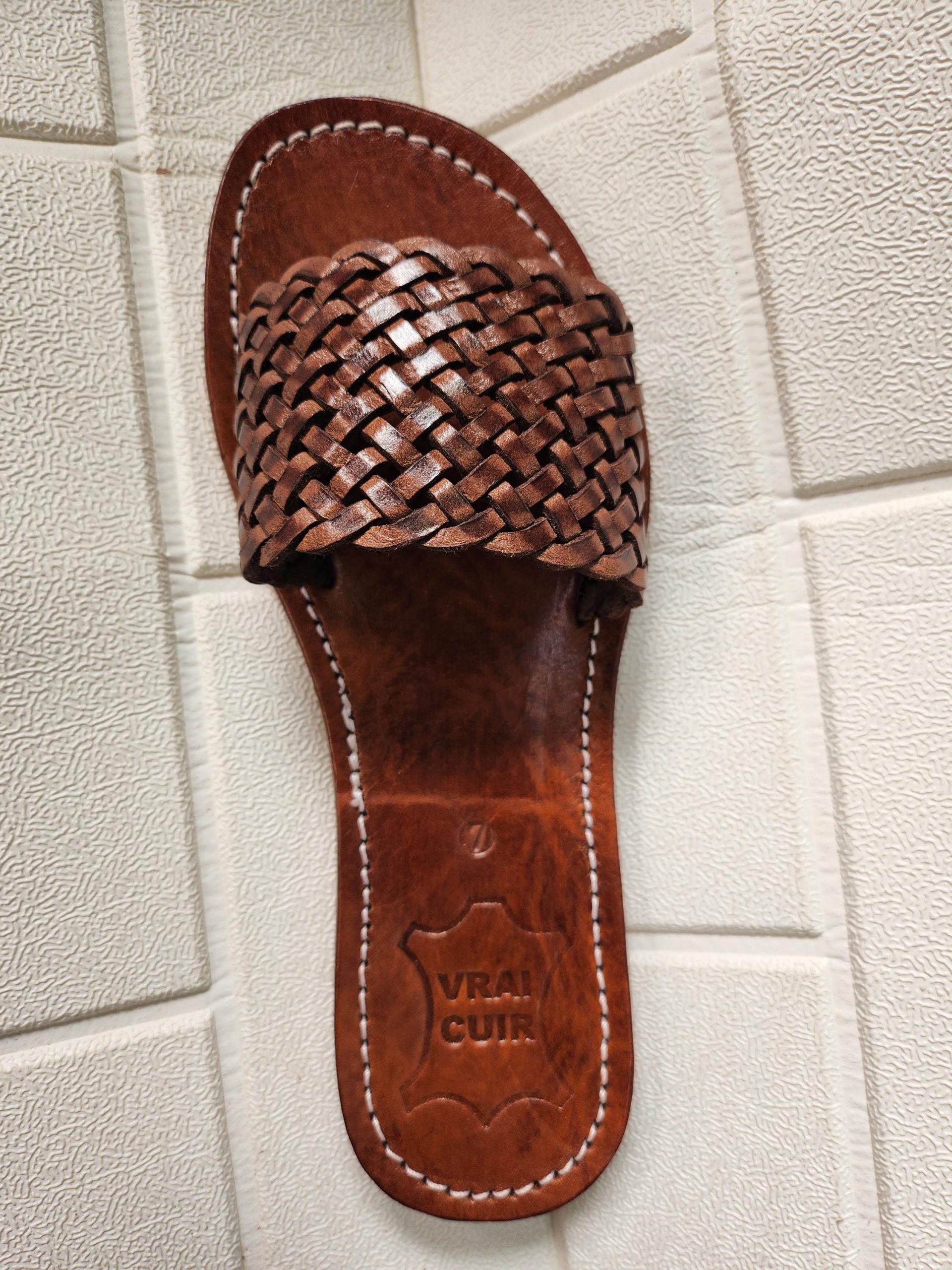 Moroccan Handmade Leather Sandals Women – Braided Slides, Strappy Summer Shoes, Open Toe Beach Sandals, Handcrafted Flat Leather Sandals