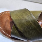 Handmade Moroccan Leather Sandals For Women – Green Slip On Summer Sandals – Beach Shoes – Leather Sandal Women – Women Summer Shoes