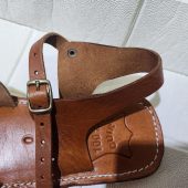 Handmade Moroccan Leather Sandals For Women – Brown Toe Loop Flat Sandals – Genuine Leather Summer Shoes – Buckle Strap Design