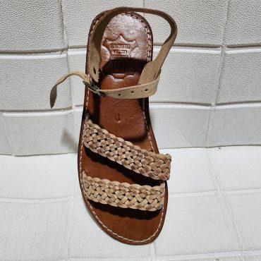 Handmade Moroccan Leather Sandals – Braided Flat Sandals For Women – Natural Tan Summer Shoes With Ankle Strap – Artisanmoroccatelie