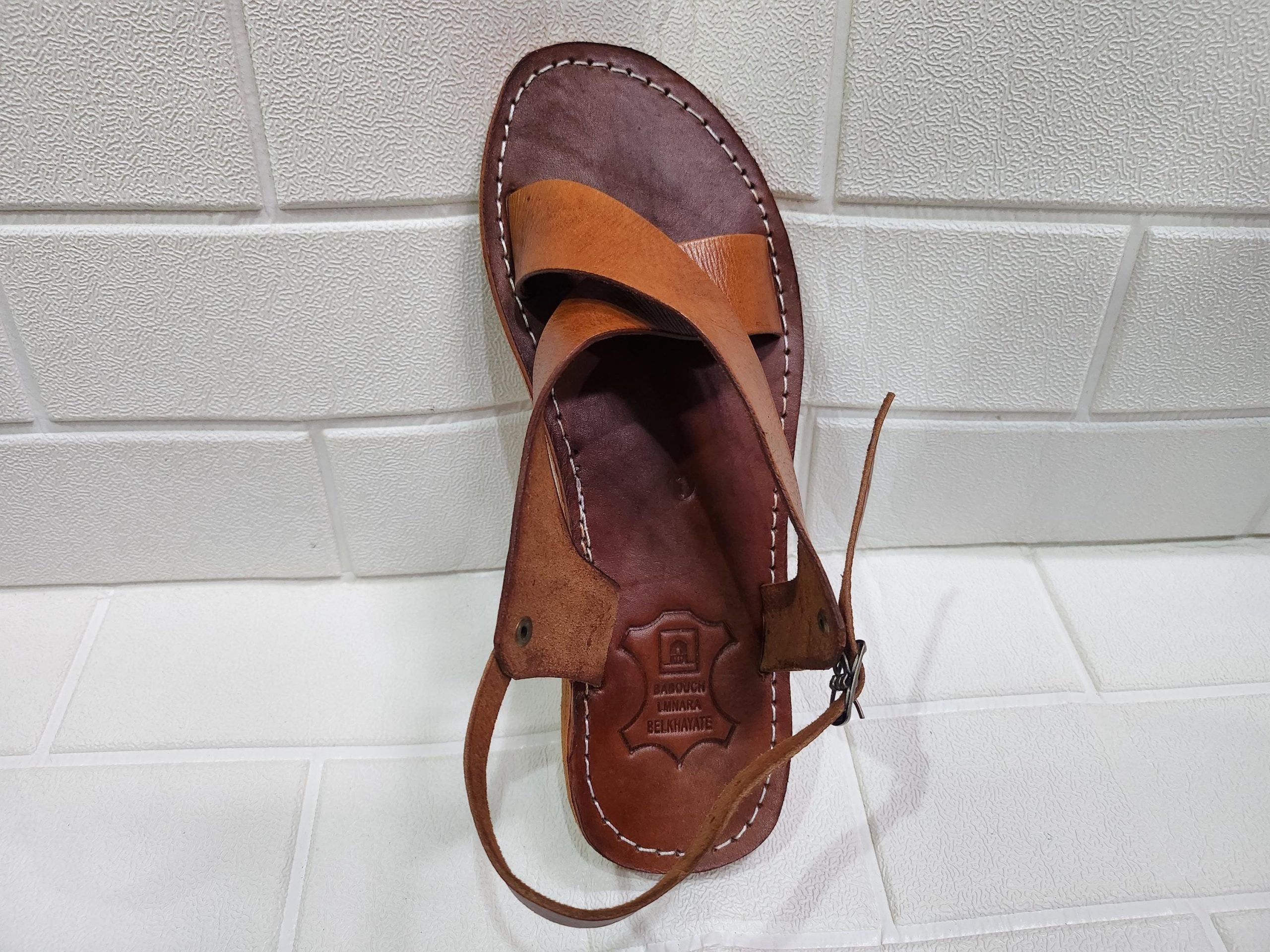 Handmade Moroccan Leather Sandals For Women – Brown Cross Strap Flat Sandals With Ankle Strap, Open Toe Boho Summer Walking Shoes, Gift