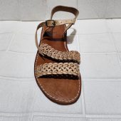 Handmade Moroccan Leather Sandals – Braided Flat Sandals For Women – Natural Tan Summer Shoes With Ankle Strap – Artisanmoroccatelie