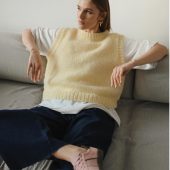 Hand-knitted Mohair Yellow Vest: Women's Cozy Knitwear