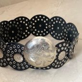 Handmade Moroccan Leather Belt – Vintage Silver Buckle Gothic Boho Gift