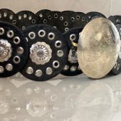 Vintage Moroccan Leather Concho Belt – Wide Studded Waist Belt For Women Halloween